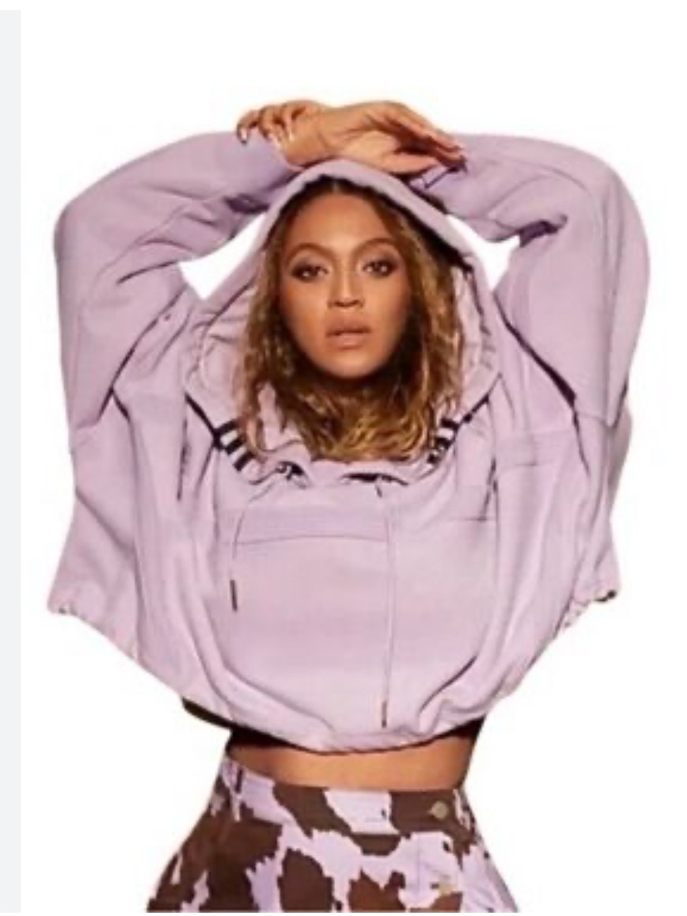 NWT RARE Adidas X Ivy Park Lilac Purple Shrug Crop Hoodie - S